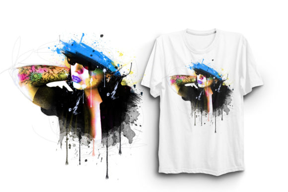 Abstract Watercolor Girl: Print Templates for Brands