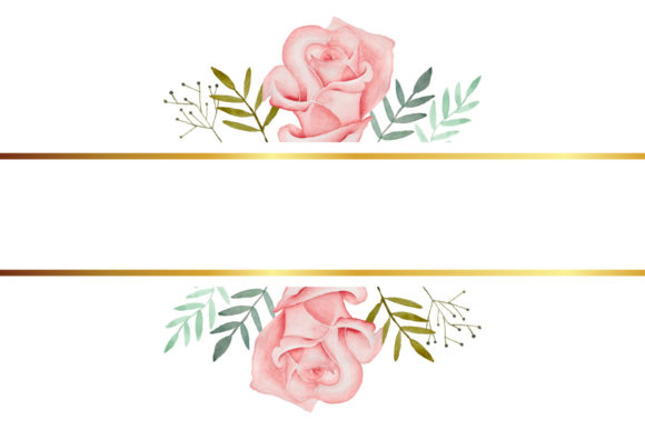 Beautiful Watercolor Frame with Roses: Graphic Templates Review