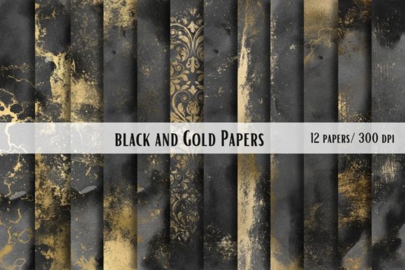 Black Watercolor Green and Gold Papers Backgrounds Review