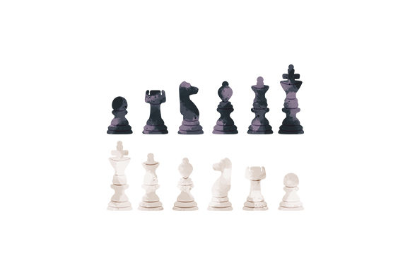 Chess Pieces Set Watercolor for Games & Crafts