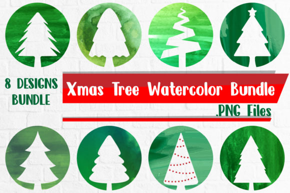 Christmas Tree Watercolor Sublimation Bu for Crafts