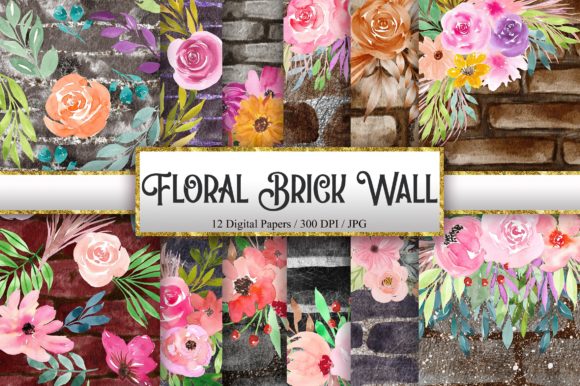 Floral Brick Wall Watercolor Backgrounds Review