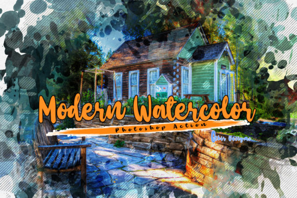 Modern Watercolor Photoshop Action by Actions Amp Review
