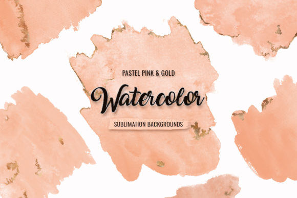 Pink Gold Watercolor Backgrounds for Crafters