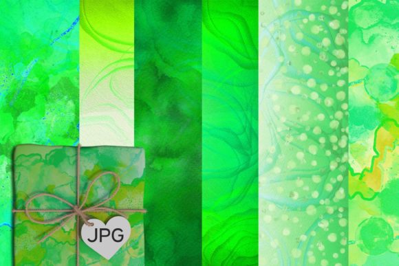 Review: Green Abstract Watercolor Digital Papers for Embroidery