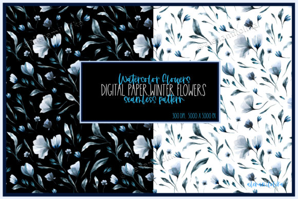 Seamless Floral Watercolor Pattern Paper for Patterns