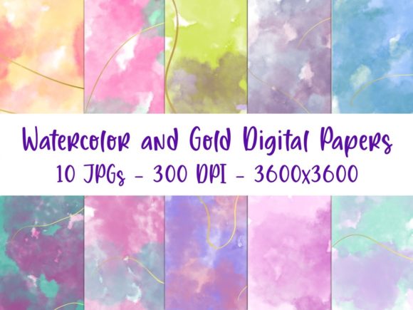 Watercolor and Gold Digital Papers: A Designer's Review
