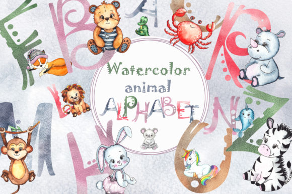 Watercolor Animal Alphabet for Crafts & Blogs