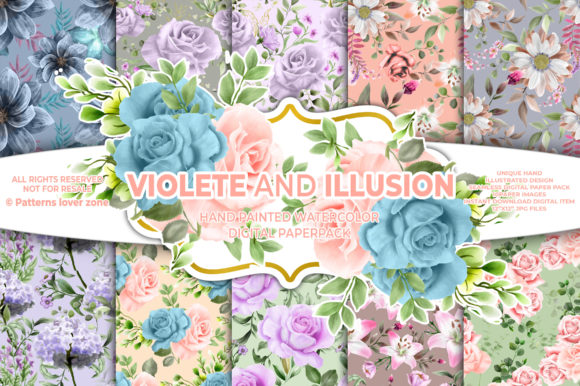 Watercolor Floral Seamless Pattern VL59 for Patterns