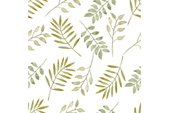 Watercolor Leaf Seamless Pattern for Crafts