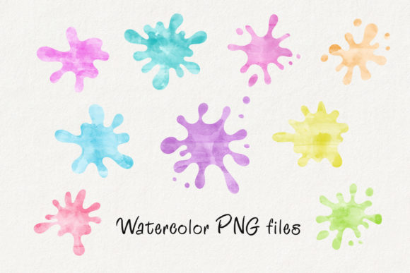 Watercolor Paint Splatter Clipart for Decorative Elements