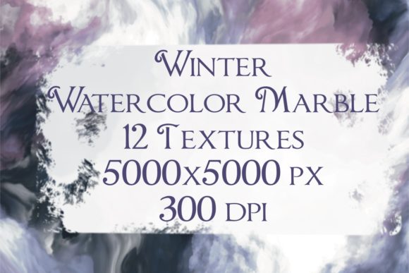 Winter Watercolor Marble Textures for Design